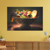 Ein Stillleben Gemälde einer Schüssel Obst Leinwan Leinwanddruck (Insitu (Wohnzimmer))