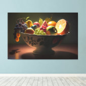 Ein Stillleben Gemälde einer Schüssel Obst Leinwan Leinwanddruck (Insitu (Holzboden))