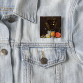 Ein Stillleben mit einem Glas und einer Frucht auf Button (Beispiel)