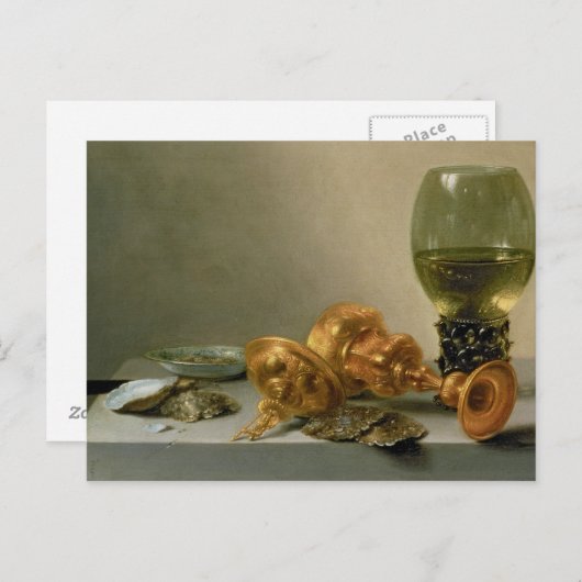 Ein Stillleben mit einem Roemer und einem Gilt Cup Postkarte (Vorne/Hinten)