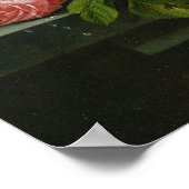 Ein Stillleben mit Rose, Trauben und Pfirsich Poster (Ecke)