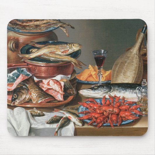 Ein Stillleben von ein Fisch-, Forelle-und Mousepad (Vorne)