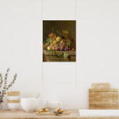 Ein Stillleben von Melonen, Trauben und Pfirsichen Poster (Küche)