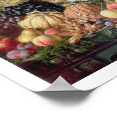 Ein Stillleben von Wildvögeln und zahlreichen Früc Poster (Ecke)