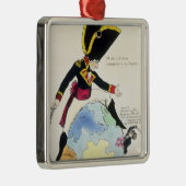 Ein Stillstand zu einem Schritt über der Kugel, Silbernes Ornament (Rechts)