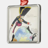 Ein Stillstand zu einem Schritt über der Kugel, Silbernes Ornament (Links)