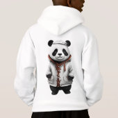 Ein stilvoller Panda mit verschiedenen Kleidungsst Hoodie (Rückseite)