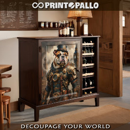 Ein stinkiger englischer Bulldog in London Seidenpapier