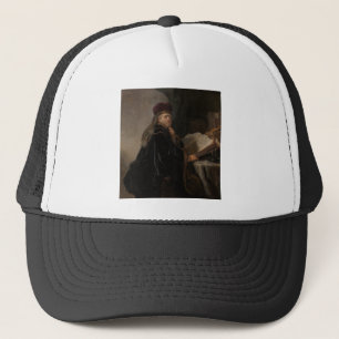 Ein Stipendiat an einem Schreibtisch - Rembrandt - Truckerkappe