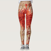 ein Stoff mit orangefarbenem und braunem Muster, Leggings (Vorderseite)