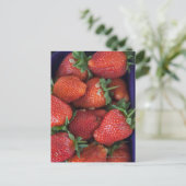 ein Stollen reifer frischer Erdbeeren zum Verkauf Postkarte (Stehend Vorderseite)