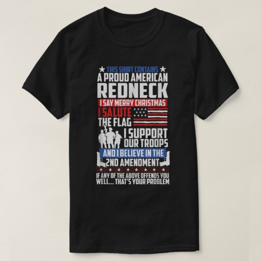 Ein stolzer amerikanischer Redneck unterstützt die T-Shirt (Design vorne)
