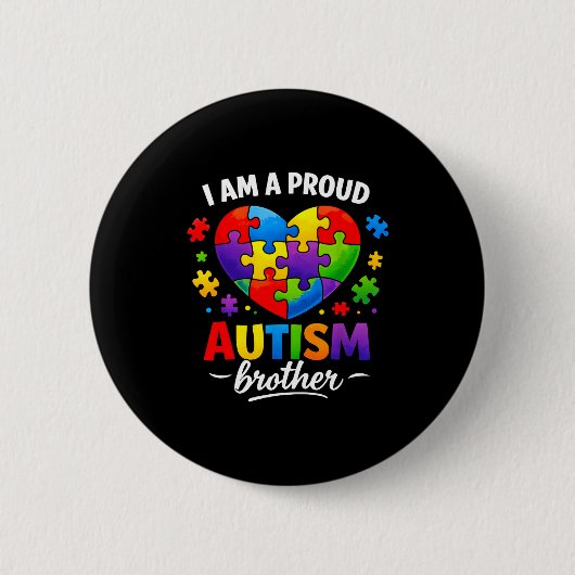 Ein stolzer Autismus-Bruder Autismus-Bewusstsein r Button (Vorderseite)