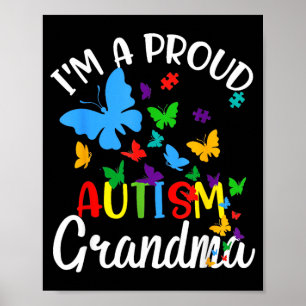 Ein stolzes Autismus-Oma-Puzzleband-Schmetterling Poster