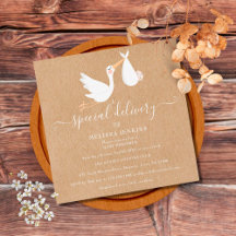 Ein Storch zur besonderen Zustellung Baby Shower/S