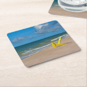 Ein Strand irgendwo und Strand-Stuhl Rechteckiger Pappuntersetzer (angewinkelt)