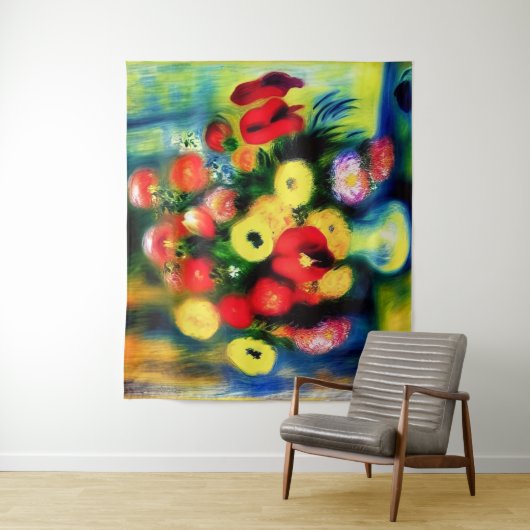 Ein Strauß Blume in einer Vase. Wandteppich (Beispiel)