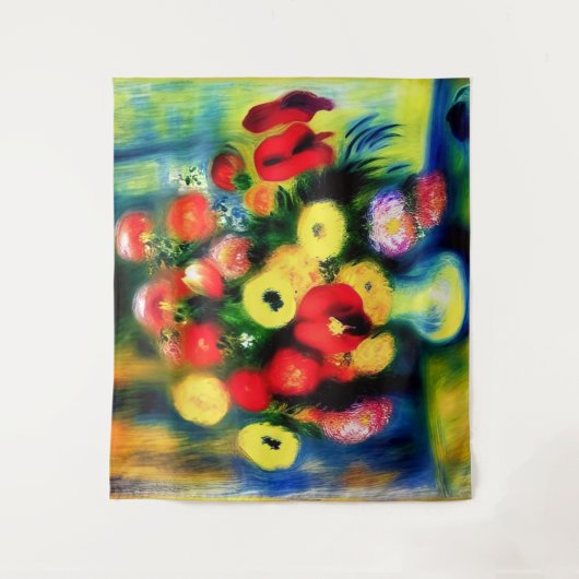 Ein Strauß Blume in einer Vase. Wandteppich (Vorderseite)