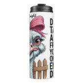 Ein Strauß mit einem rosa Bow Thermosbecher (Vorderseite)