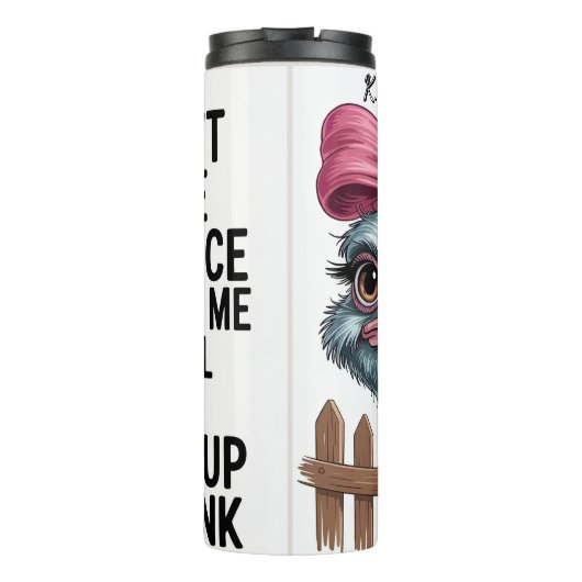 Ein Strauß mit einem rosa Bow Thermosbecher (Rückseite)