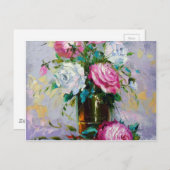 Ein Strauß morgens Rose Postkarte (Vorne/Hinten)