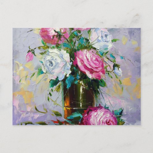 Ein Strauß morgens Rose Postkarte (Vorderseite)