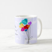 Ein Strauß von Herzpapierballons Kaffeetasse (VorderseiteRechts)