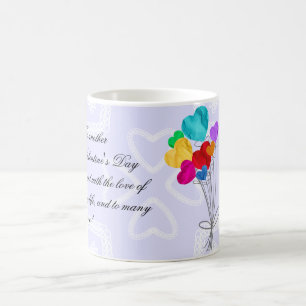 Ein Strauß von Herzpapierballons Kaffeetasse