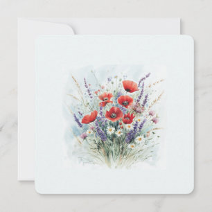 Ein Strauß Wildblumen auf der Flachkarte für Anläs