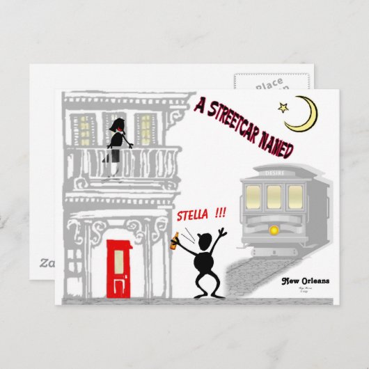 Ein Streetcar genannt WUNSCH Postkarte (Vorne/Hinten)