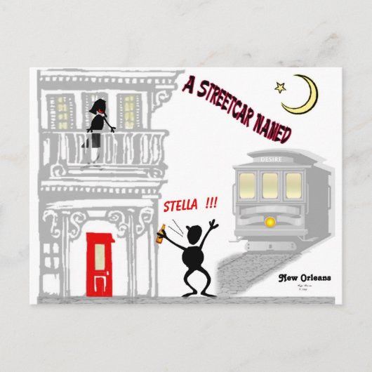 Ein Streetcar genannt WUNSCH Postkarte (Vorderseite)