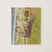 Ein strickendes Mädchen, 1888 (Öl auf Leinwand) Puzzle (Vertikal)