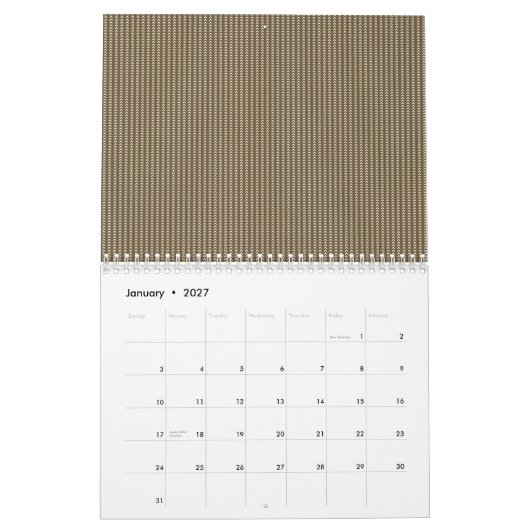 Ein strukturiertes Hintergrundmuster in verschiede Kalender (Jan 2027)