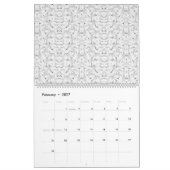 ein strukturiertes Muster in Weiß- und Grautönen, Kalender (Feb 2027)