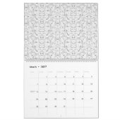ein strukturiertes Muster in Weiß- und Grautönen, Kalender (Mär 2027)