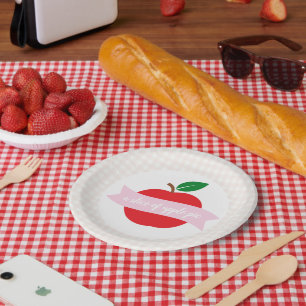 Ein Stück Apfelkuchen Pappteller