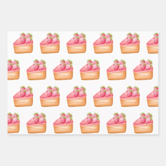 Ein Stück Erdbeerfruchtkuchen Geschenkpapier Set (Vorderseite 2)