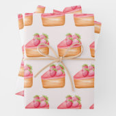 Ein Stück Erdbeerfruchtkuchen Geschenkpapier Set (Beispiel)