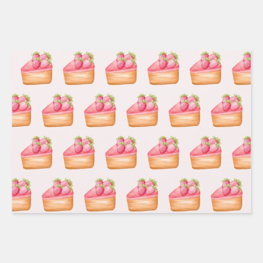 Ein Stück Erdbeerfruchtkuchen Geschenkpapier Set (Vorderseite)