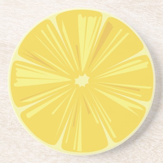 Ein Stück gelber Zitrone Getränkeuntersetzer (Vorne)