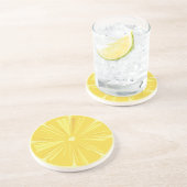 Ein Stück gelber Zitrone Getränkeuntersetzer (Seite)