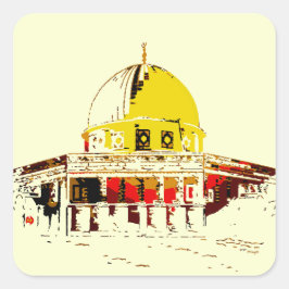 Ein Stück Jerusalem tragen: Kuppel des Felsens Quadratischer Aufkleber