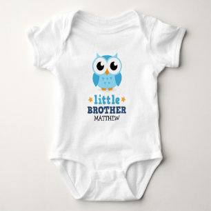 Ein Stück kleiner Bruder mit blauer Eule und Name Baby Strampler