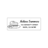 Ein Stück Kuchen auf einer Plattenadresse Permastempel (Design)