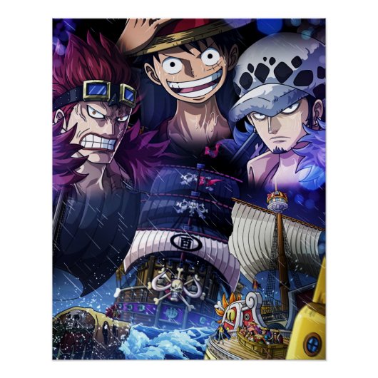 Ein Stück , Law , Luffy und Captain Kid Poster (Vorderseite)