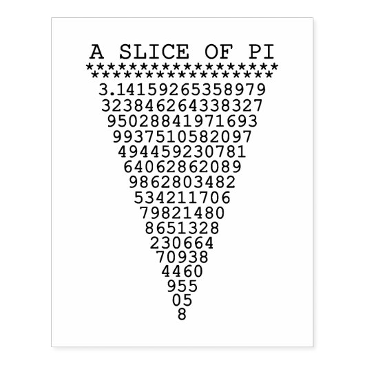 Ein Stück Pi Gummistempel (Prägung)
