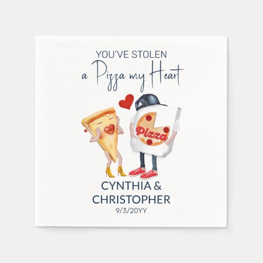 Ein Stück Pizza hat mein Herz gestohlen Serviette (Vorderseite)