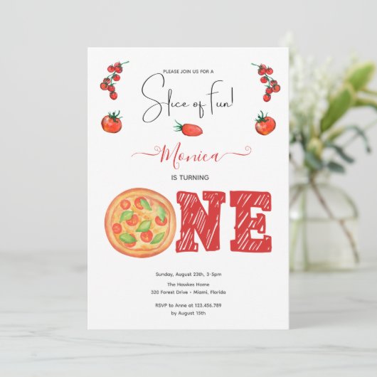 Ein Stück Spaß, erster Geburtstag Einladung (Stehend Vorderseite)