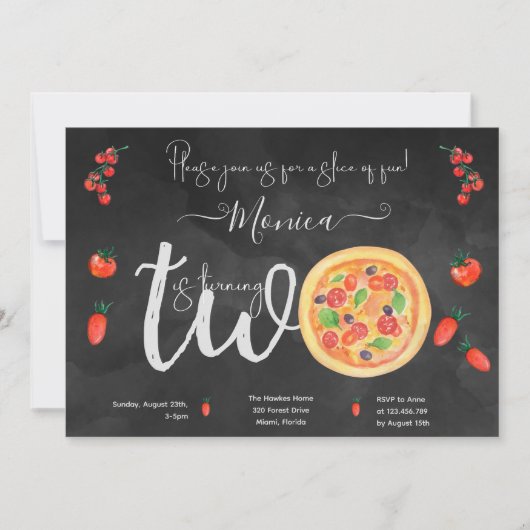 Ein Stück Spaß, zweiter Geburtstag Einladung (Vorderseite)