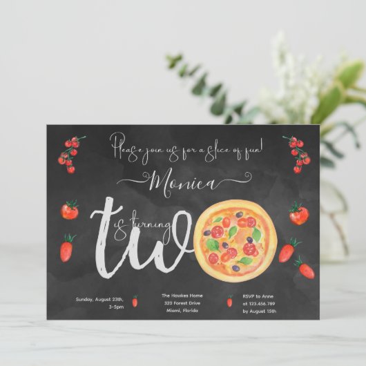 Ein Stück Spaß, zweiter Geburtstag Einladung (Stehend Vorderseite)